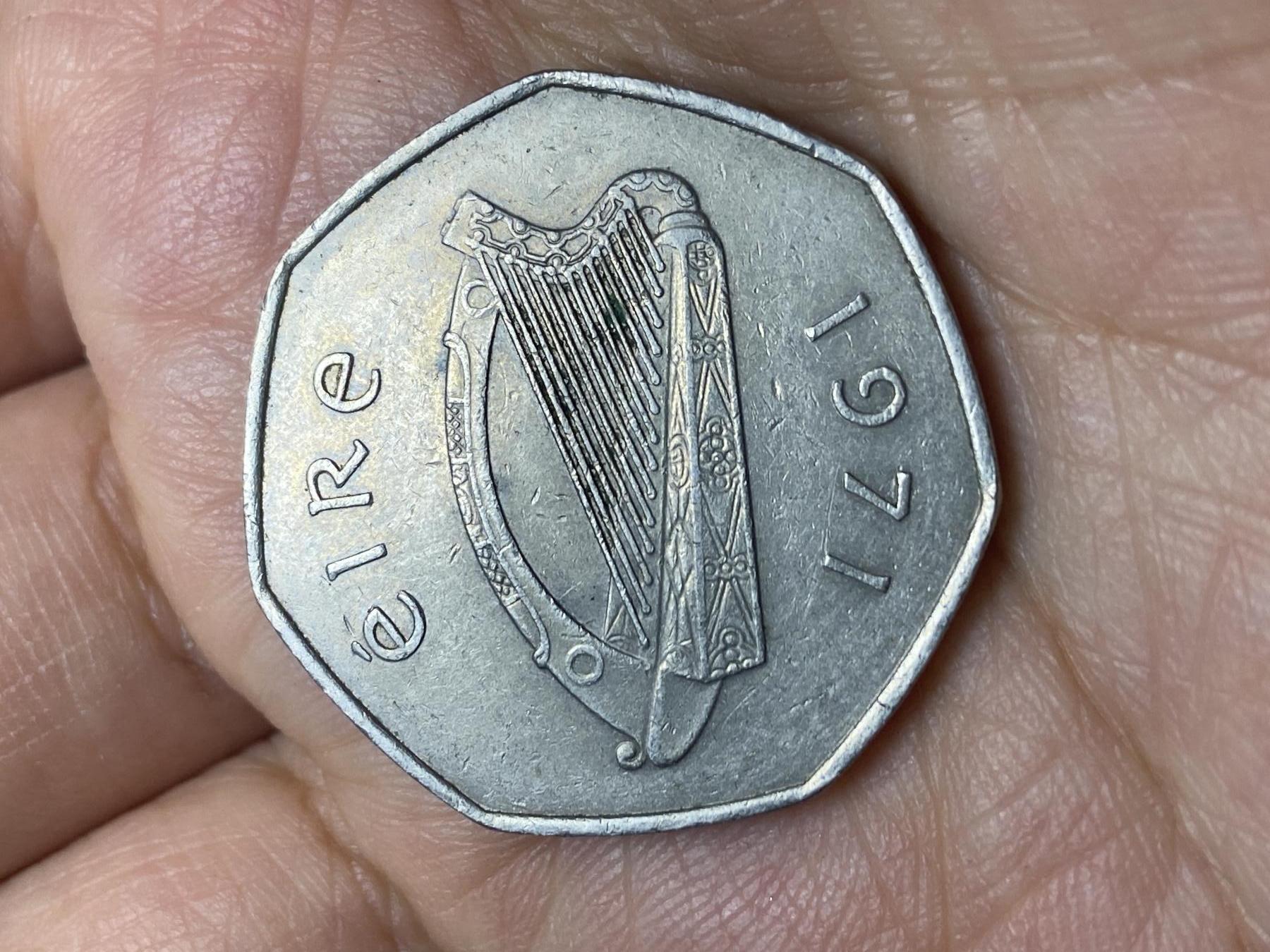 2026年第八场(总第一百七十七场）外国好品散币场(免佣金) 少见年份–爱尔兰🇮🇪1971年50便士(共和国时期第二套)