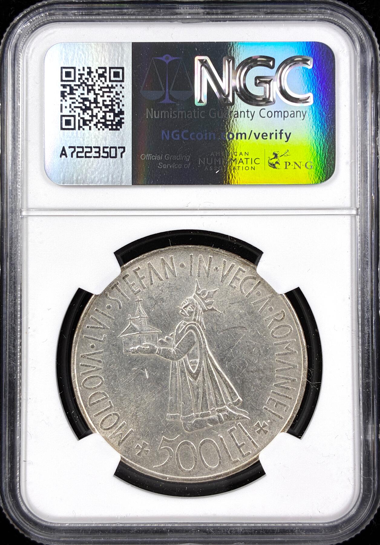 【雨安】【直播拍卖】【第0124期-评级币章】2026-01-17 周六 19:30 [评级欧洲] Romania 罗马尼亚 500列伊 1941年  NGC-UNC