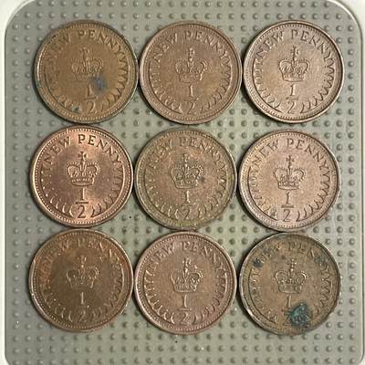 2026年第12场各国散币拍卖（总第162场）16.17两天外出，18号可以发货 - 英国1/2便士9枚