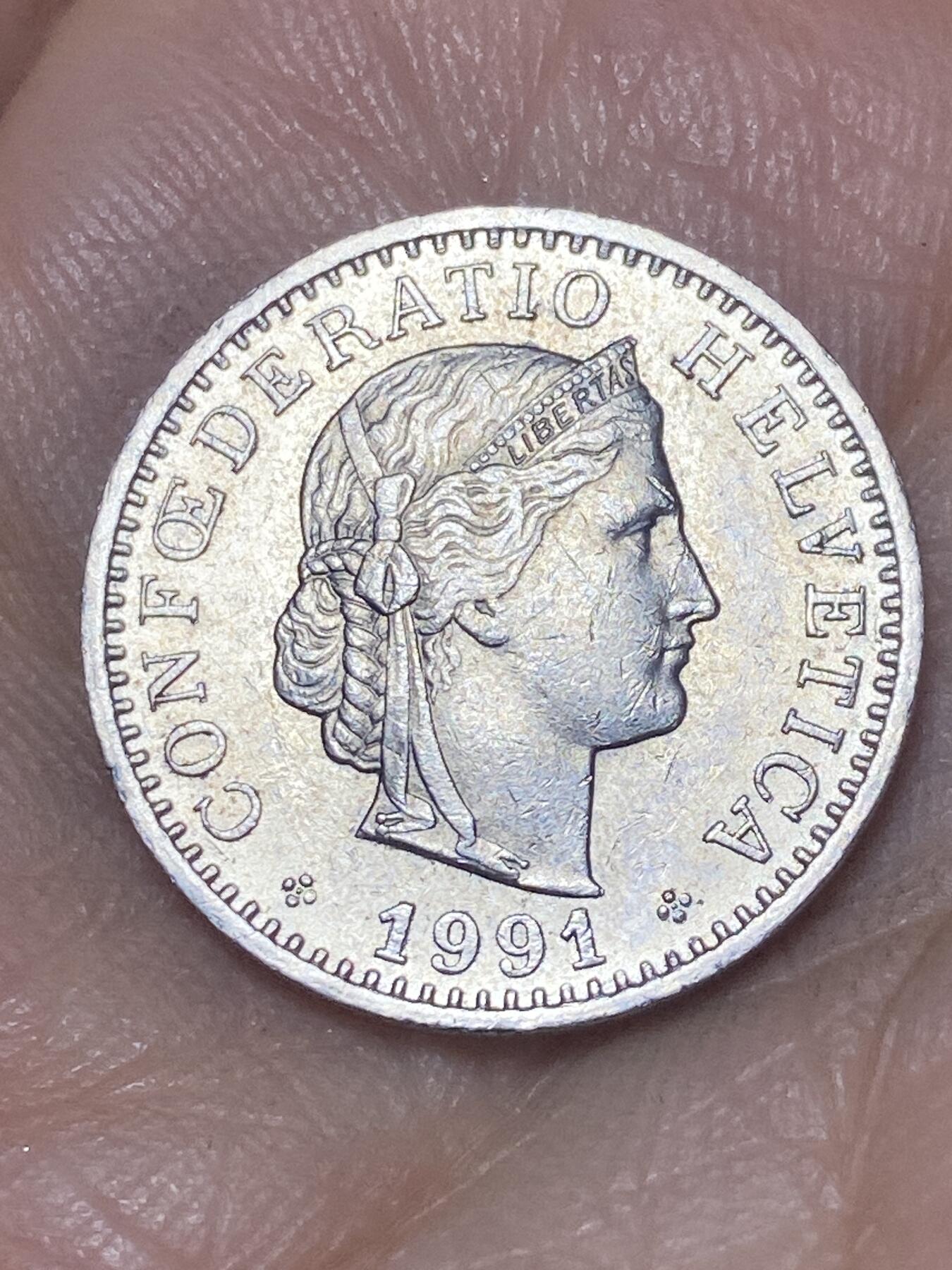 2026年第八场(总第一百七十七场）外国好品散币场(免佣金) 瑞士🇨🇭1991年20拉彭(第三版，B标伯尔尼造)