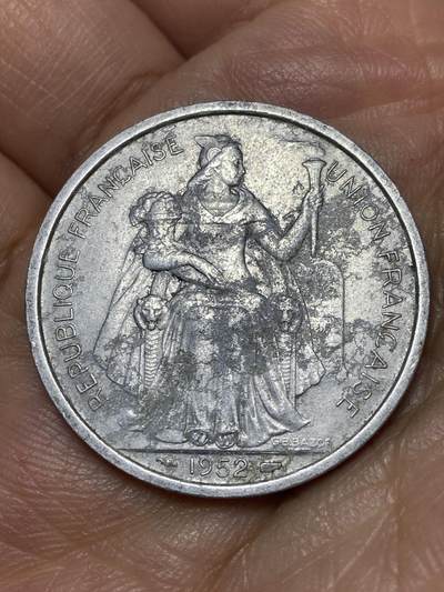 2026年第八场(总第一百七十七场）外国好品散币场(免佣金) - 法属新喀里多尼亚🇳🇨1952单年份5法郎(第一版，Owl–猫头鹰标)