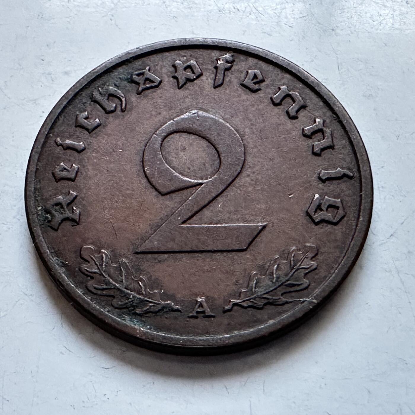 🌹外币初藏🌹🐯2026年第8场  每周二四六晚8️⃣点 接代拍 德国1938年2芬尼