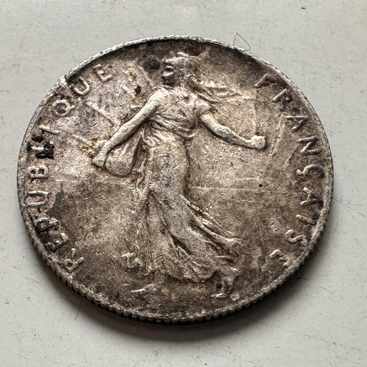 🌹外币初藏🌹🐯2026年第8场  每周二四六晚8️⃣点 接代拍 法国1916年五十分银币 2.5克835银