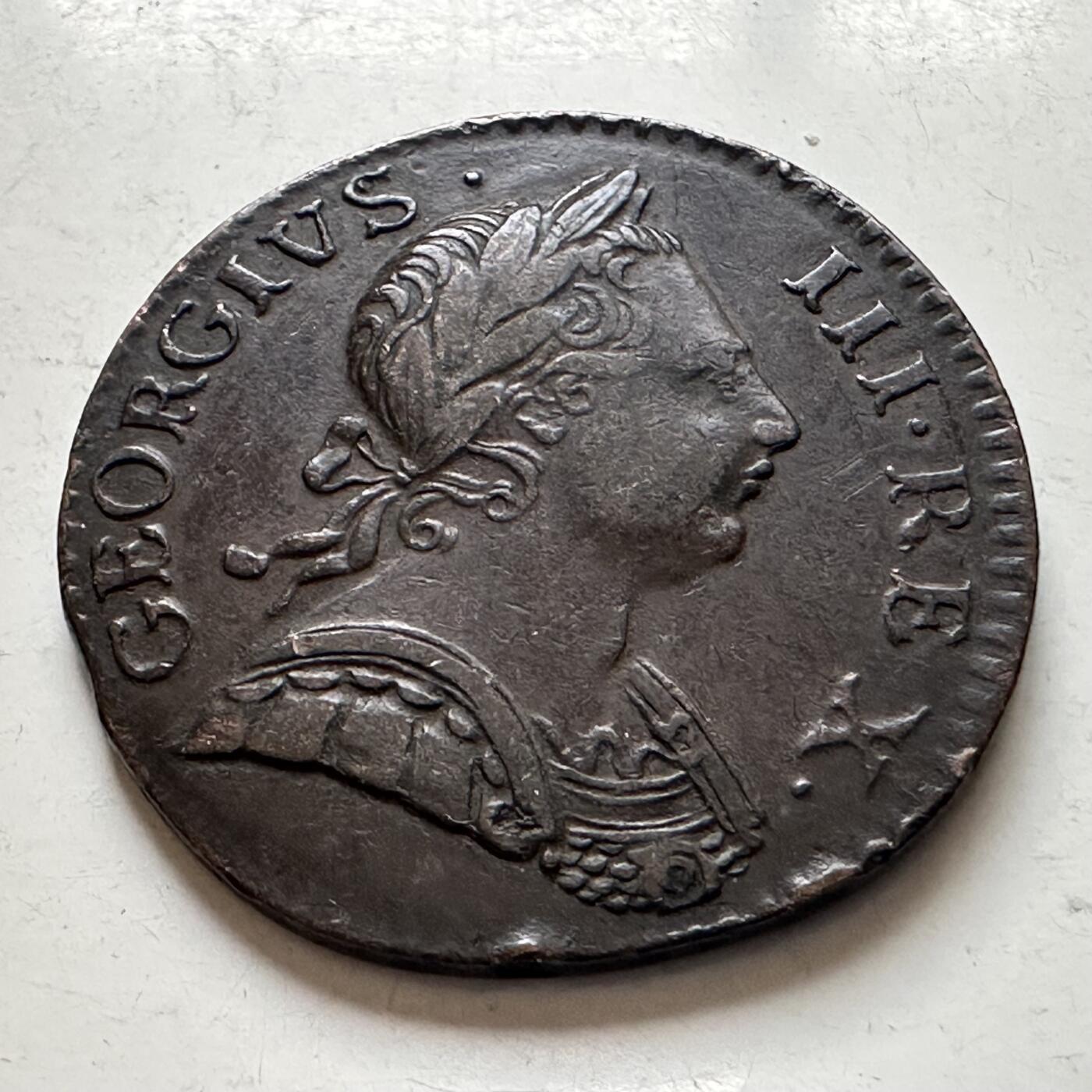 🌹外币初藏🌹🐯2026年第8场  每周二四六晚8️⃣点 接代拍 英国1771年乔治三世半便士 少见青年版好品相 难遇