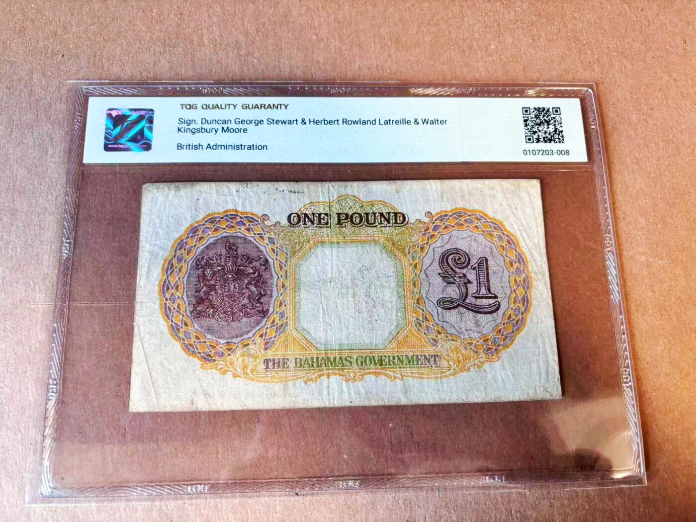 【Blue Auction】世界纸币精拍第776期——18级TOP拍卖/信誉/品质/专业/高效💫 【c版】巴哈马 1936年1镑 英王乔六 TQG15