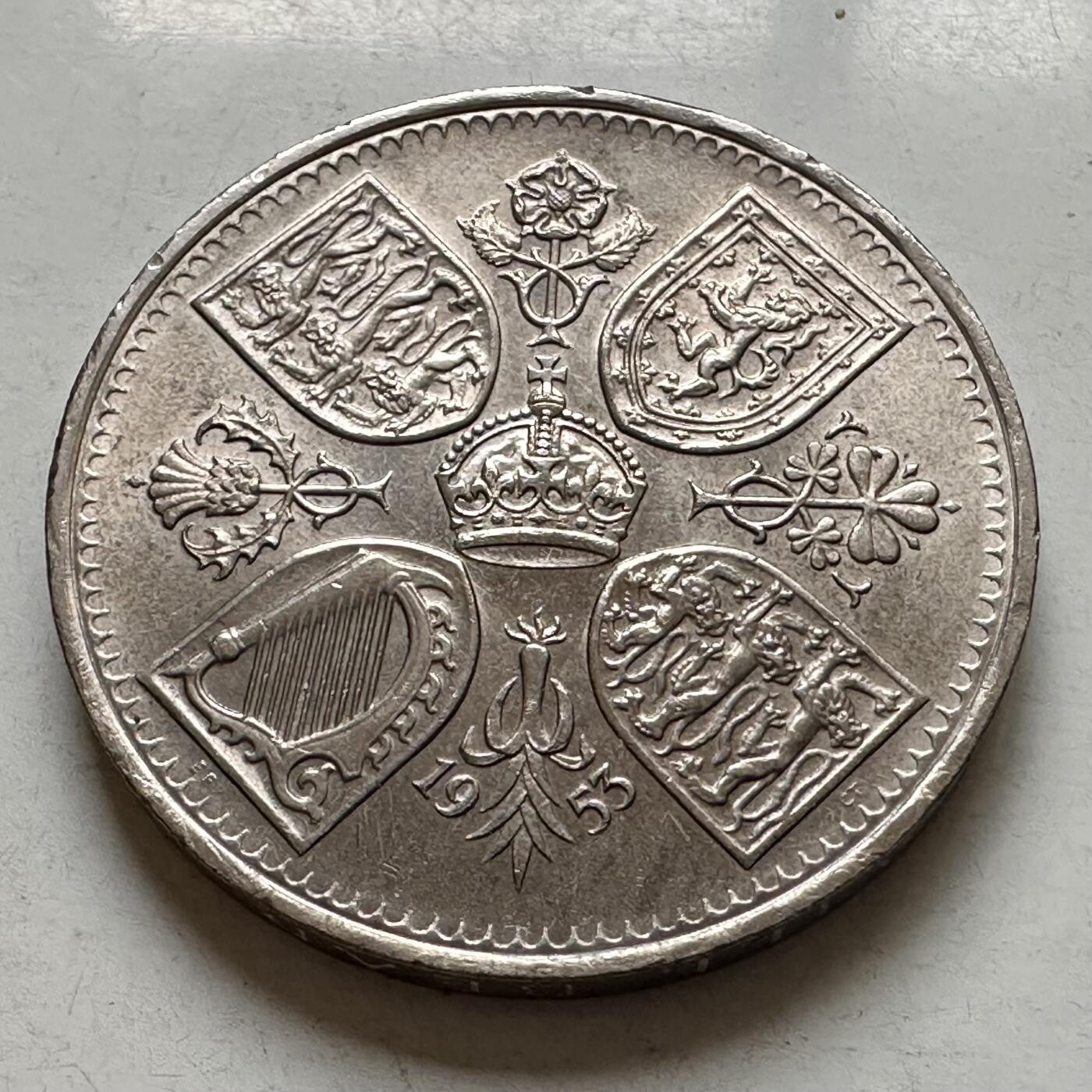 🌹外币初藏🌹🐯2026年第8场  每周二四六晚8️⃣点 接代拍 英国1953年登基版五先令克朗币 b