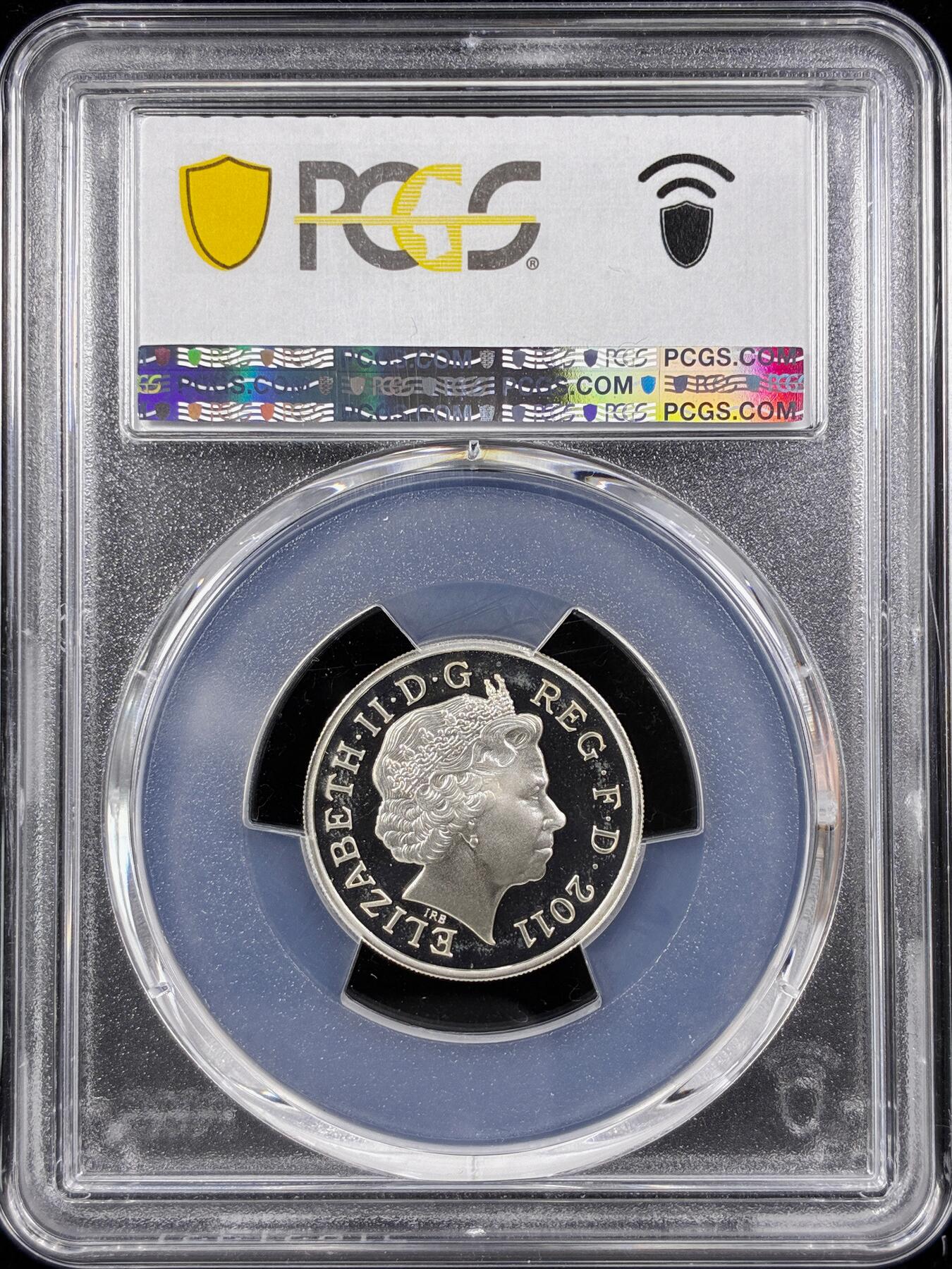 【雨安】【直播拍卖】【第0124期-评级币章】2026-01-17 周六 19:30 [评级现代] Great Britain 英国 1镑 2011年 加的夫纹章 PCGS-PR68DCAM 精制币