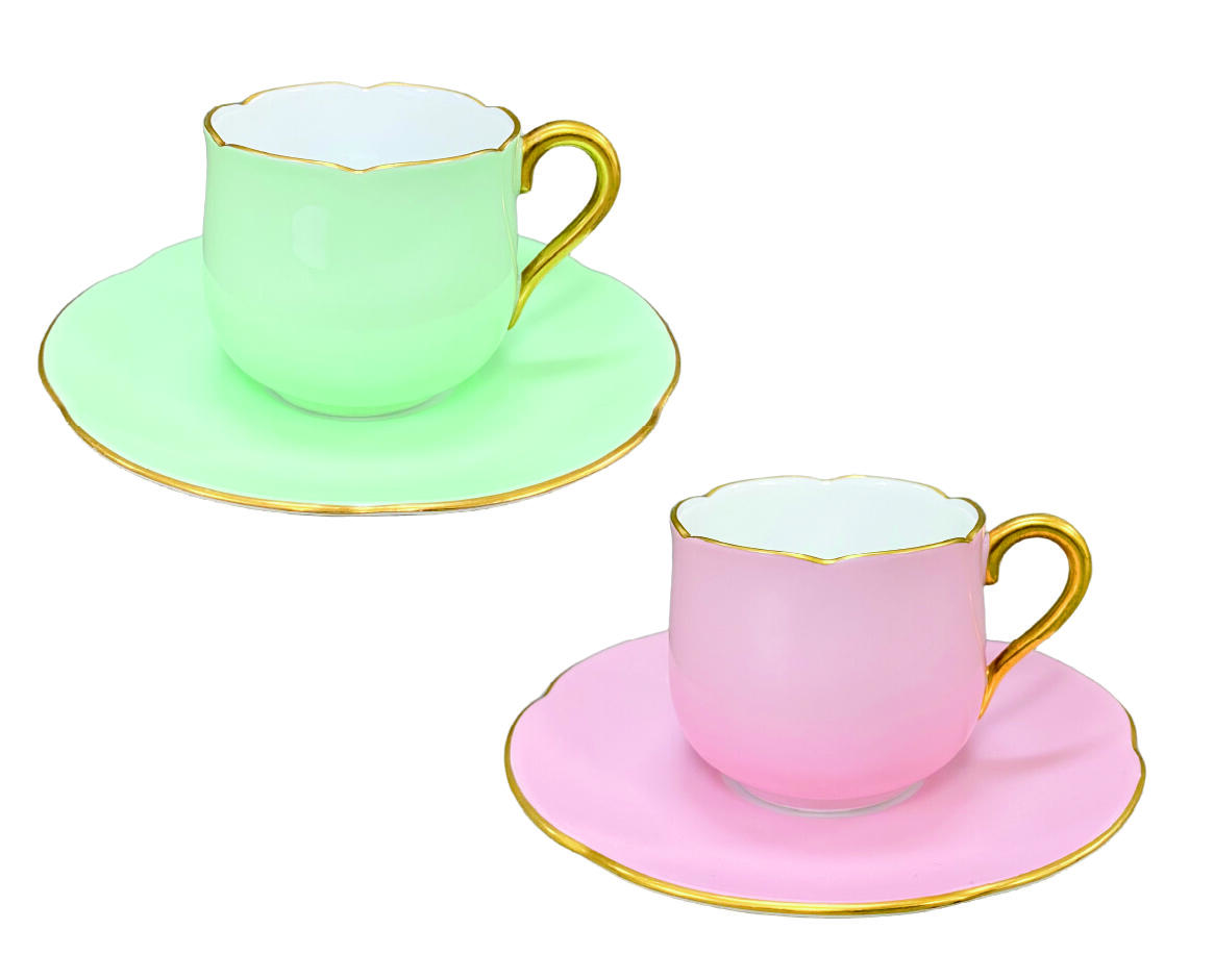 上海拍卖行2025年秋季古董珍玩拍卖会 日本OKURA(大仓)郁金香系列稀有色咖啡杯、碟