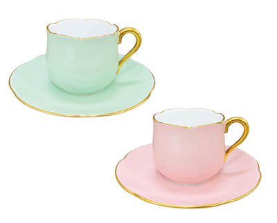 上海拍卖行2025年秋季古董珍玩拍卖会 - 日本OKURA(大仓)郁金香系列稀有色咖啡杯、碟