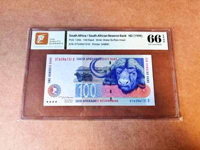 【Blue Auction】世界纸币精拍第776期——18级TOP拍卖/信誉/品质/专业/高效💫 - 南非 1999年100兰特 TQG66EPQ