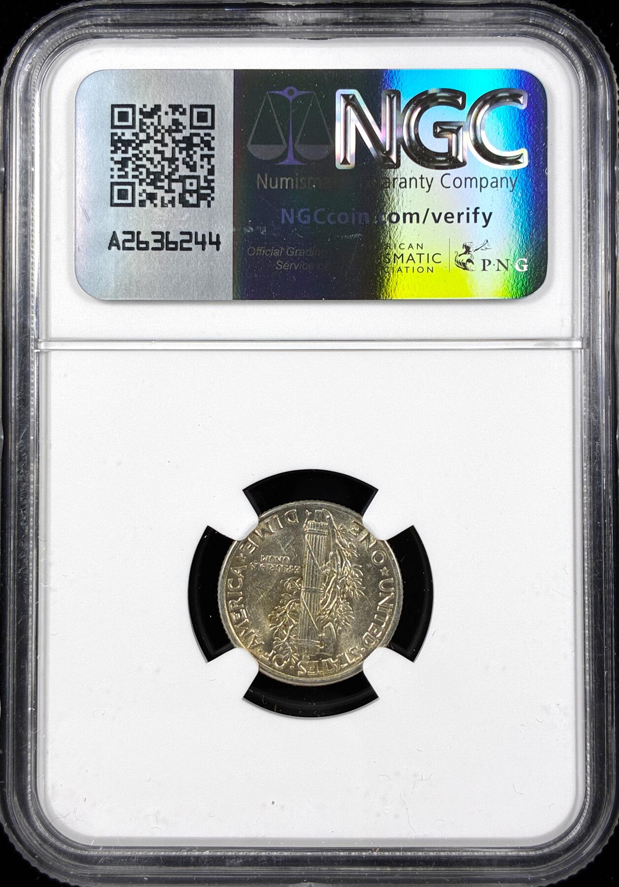 【雨安】【直播拍卖】【第0124期-评级币章】2026-01-17 周六 19:30 [评级美洲] USA 美国 10美分 (1916-1945) 小飞人 1937年  NGC-MS62