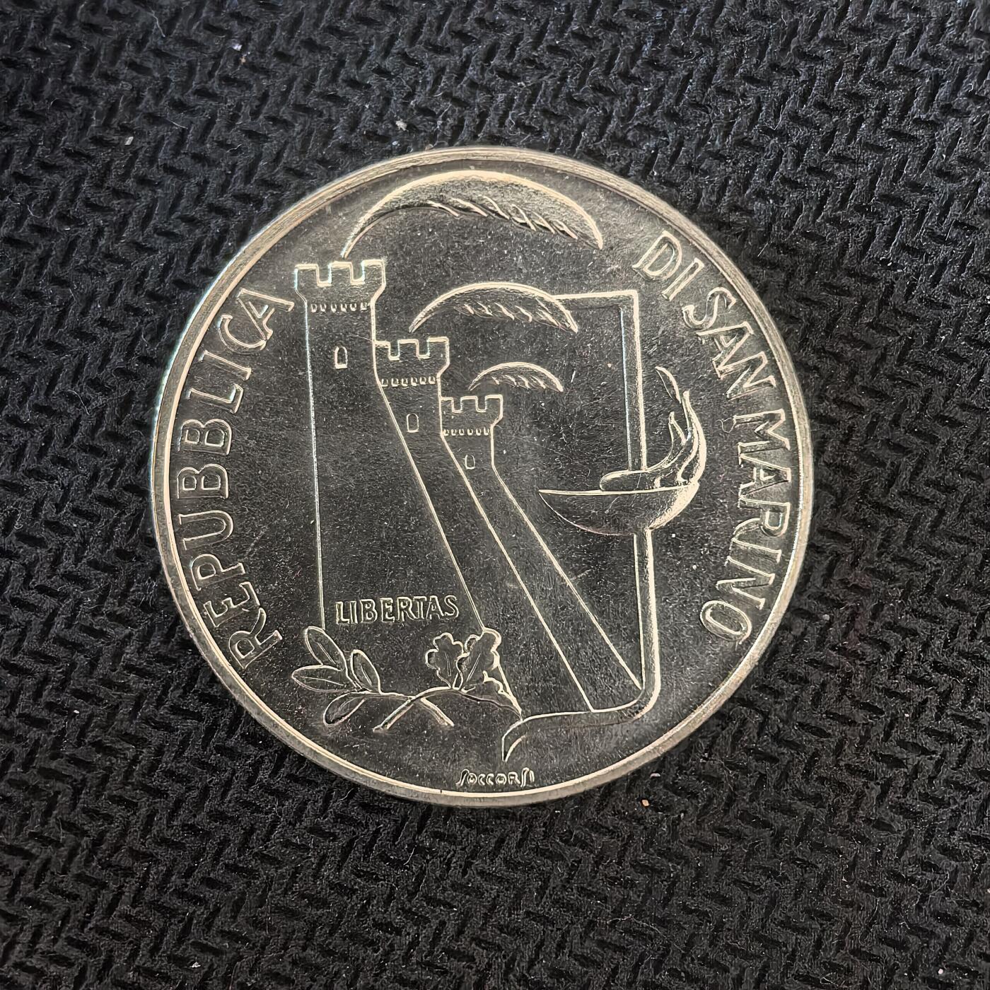 道一币馆币章第一百六十三场 圣马力诺1988年卡尔加里冬奥会500里拉银币  11g 835s