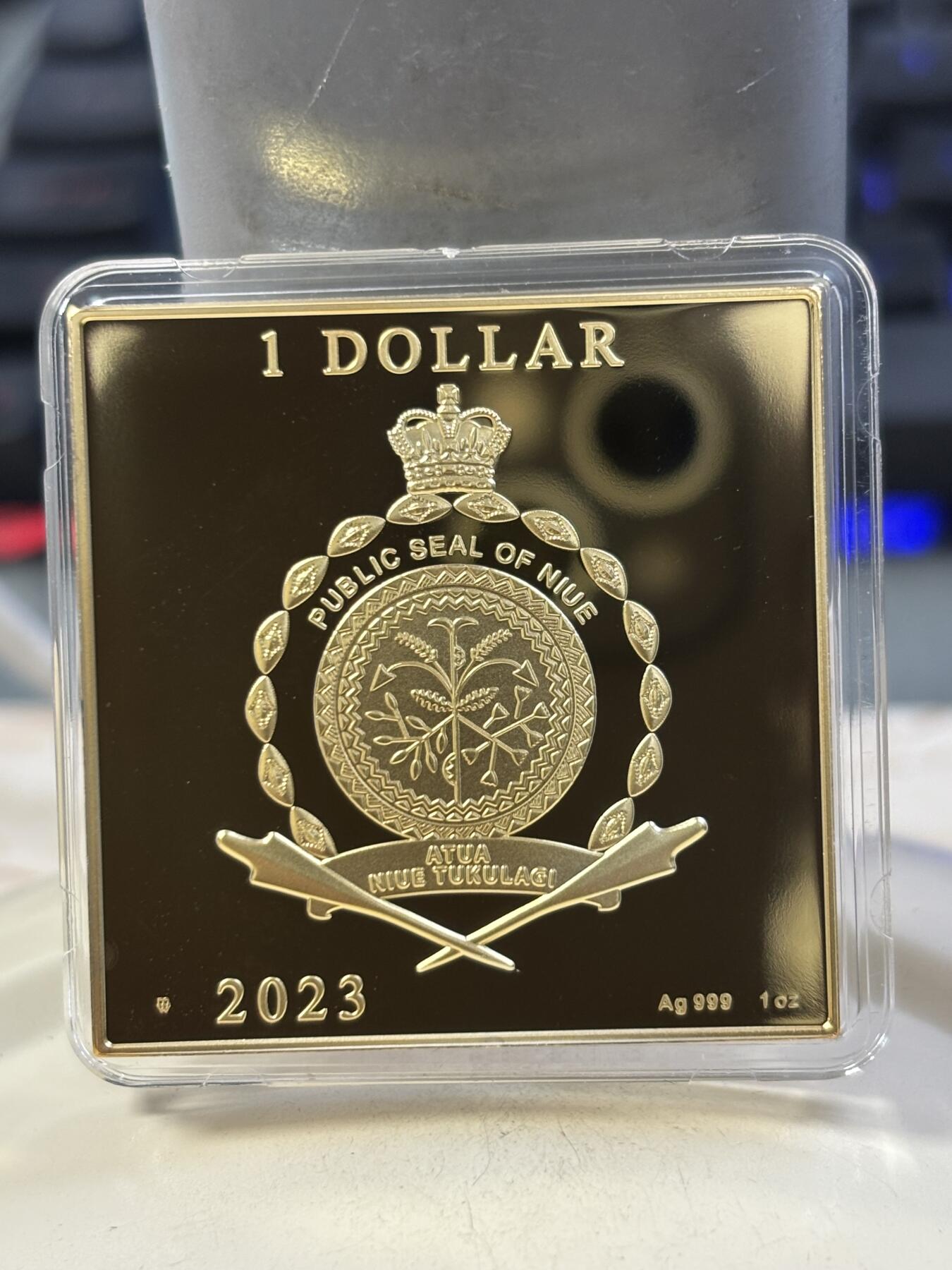 第188期拍卖 纽埃2023年世界名画系列梵高午睡1盎司镀金彩银币，999银镀金，1盎司，发行999枚