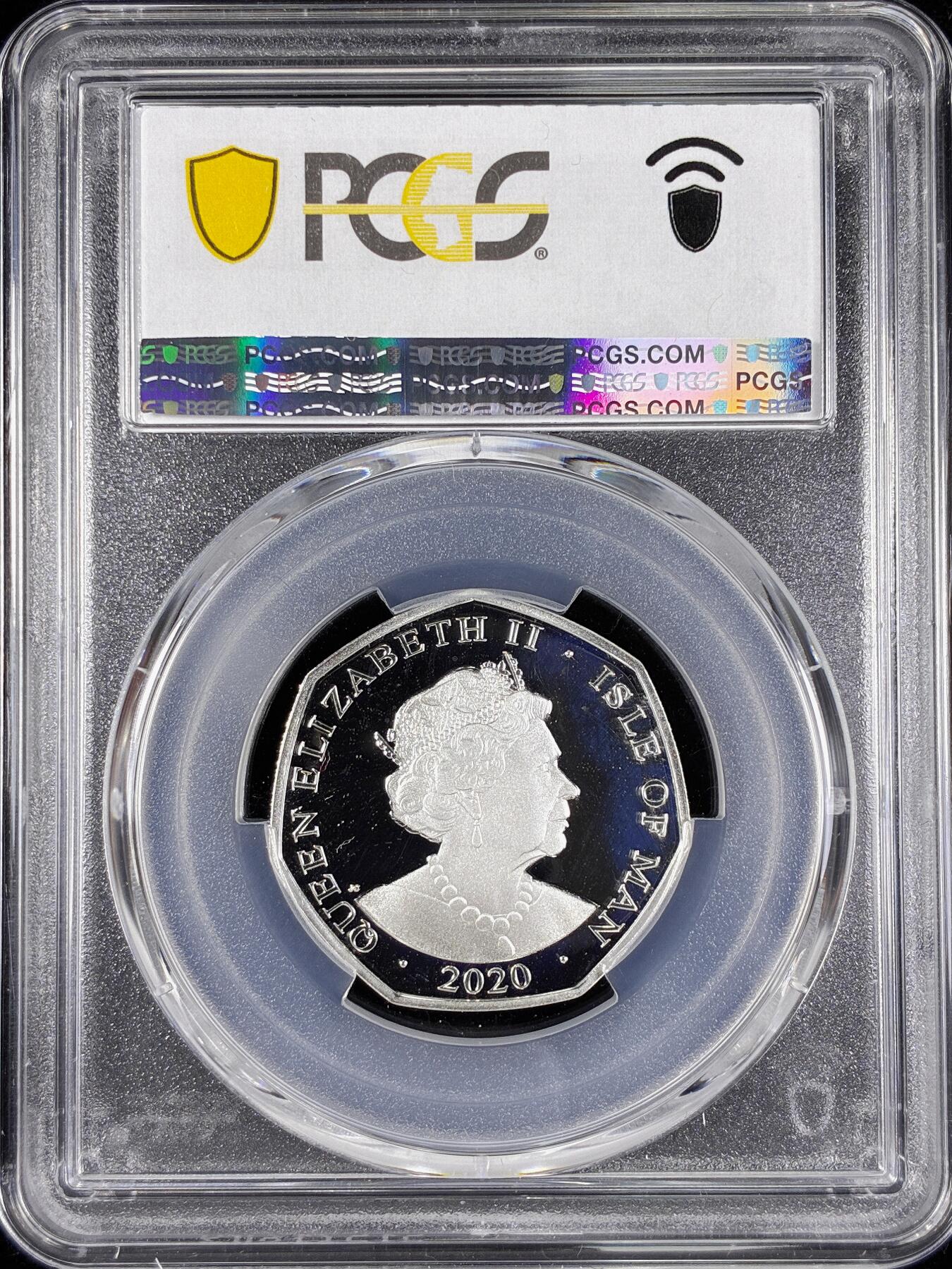 【雨安】【直播拍卖】【第0124期-评级币章】2026-01-17 周六 19:30 [评级现代] Isle of Man 马恩岛 50便士 2020年 VE-Day PCGS-PR69DCAM 精制币