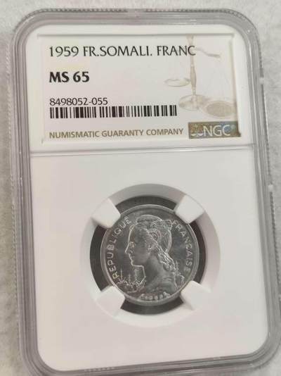 G&W世界散币，银币处理专场（第43场） - NGC-MS65 法属索马里1959年1法郎