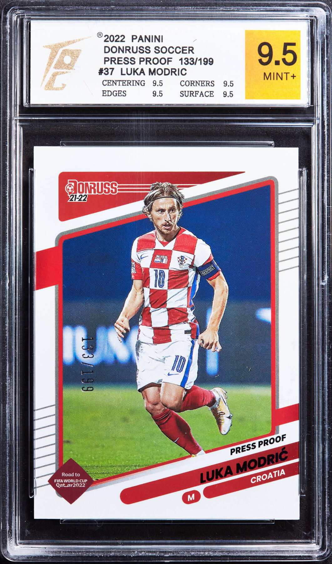 【俄甄集藏】“万象更新、马呈祥瑞”迎新春俄甄精品场-2026年(047)01-21 星期三 晚 19:30 全场包邮 卡片-Panini克罗地亚足球明星卢卡·莫德里奇，TQG 9.0，2022年限量版