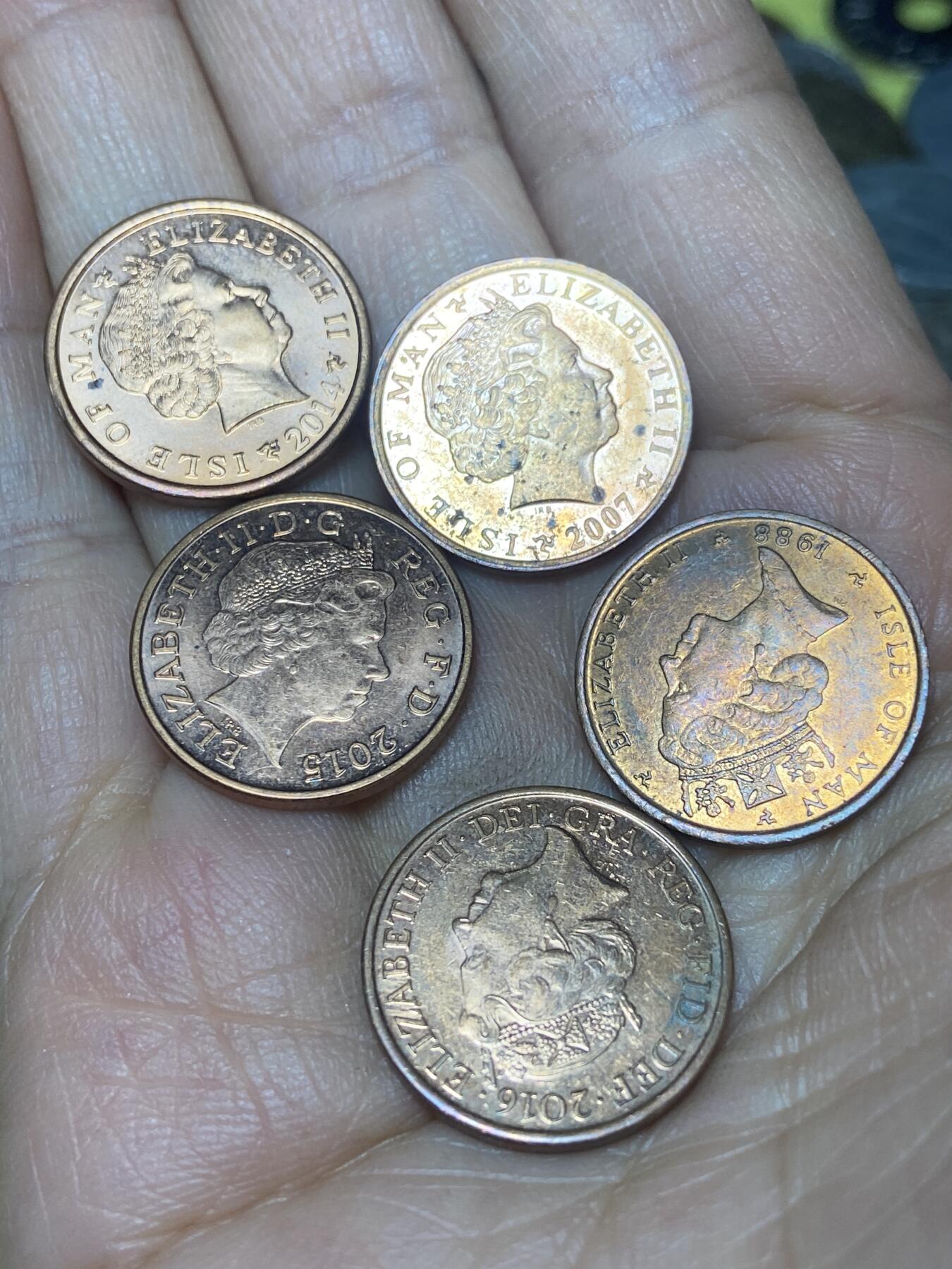 2026年第八场(总第一百七十七场）外国好品散币场(免佣金) 英属马恩岛🇮🇲5枚：1988年2007年14年15年16年