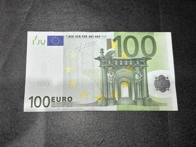 《外钞收藏家》第六百零三期（精选场）（本平台长期征集拍品、欢迎藏友们联系合作） - 2002年二签100欧元 1950年荷兰1盾 品相如图 边上有个裂口