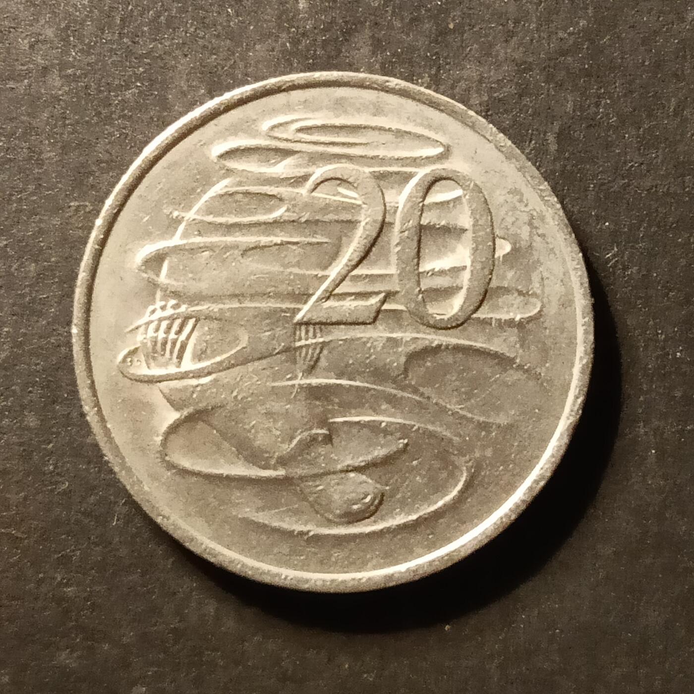 逸泉钱币2026A世界散币纸币纪念币专场A第一场 395 鸭嘴兽澳大利亚20分硬币