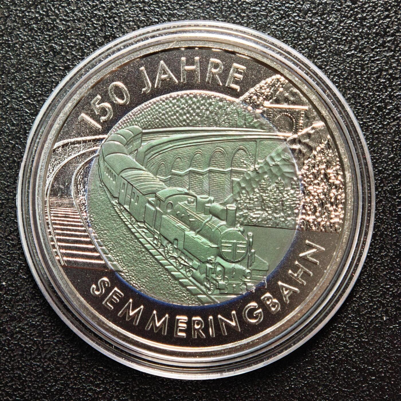 【德藏】世界币章拍卖第162期（拍品征集中~欢迎藏友联系） 2004年 奥地利阿尔卑斯铁路150周年25欧元银铌纪念币 原盒 带证书