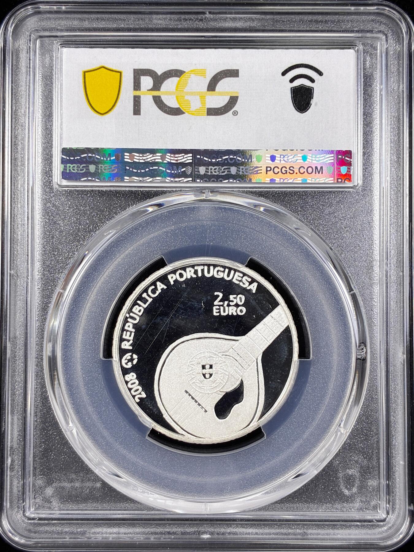 【雨安】【直播拍卖】【第0124期-评级币章】2026-01-17 周六 19:30 [评级欧元] Portugal 欧元 葡萄牙 2.5欧元 2008年 法多音乐 PCGS-PR66DCAM 精制币