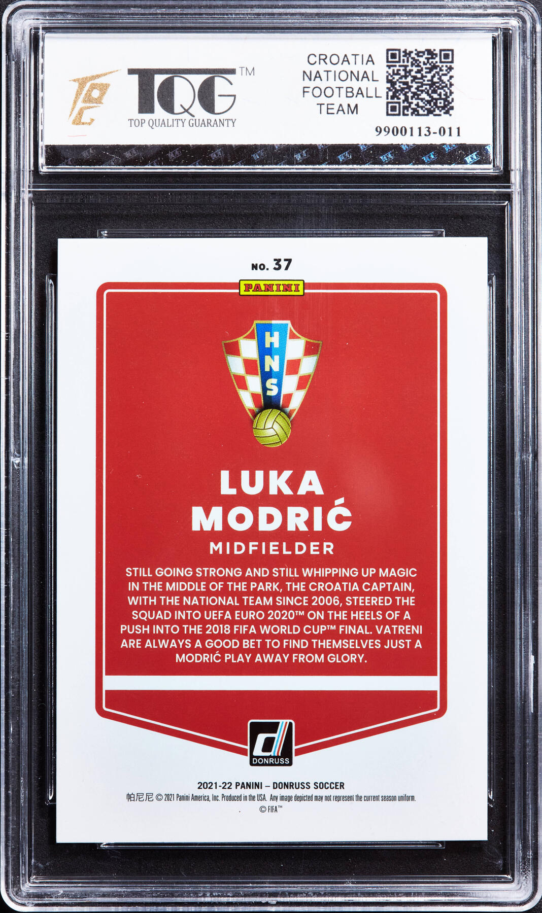 【俄甄集藏】“万象更新、马呈祥瑞”迎新春俄甄精品场-2026年(047)01-21 星期三 晚 19:30 全场包邮 卡片-Panini克罗地亚足球明星卢卡·莫德里奇，TQG 9.0，2022年限量版