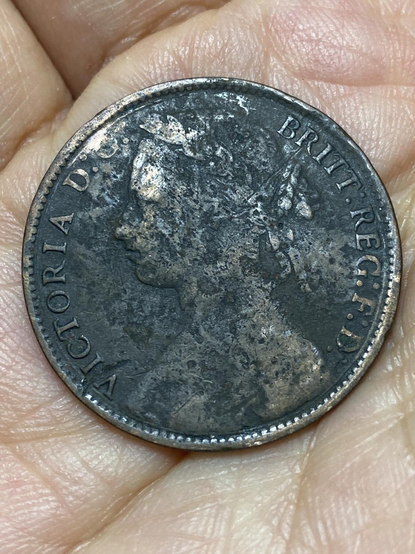 2026年第八场(总第一百七十七场）外国好品散币场(免佣金) 不平–英国🇬🇧1875年1便士(维多利亚女王中年桂冠)