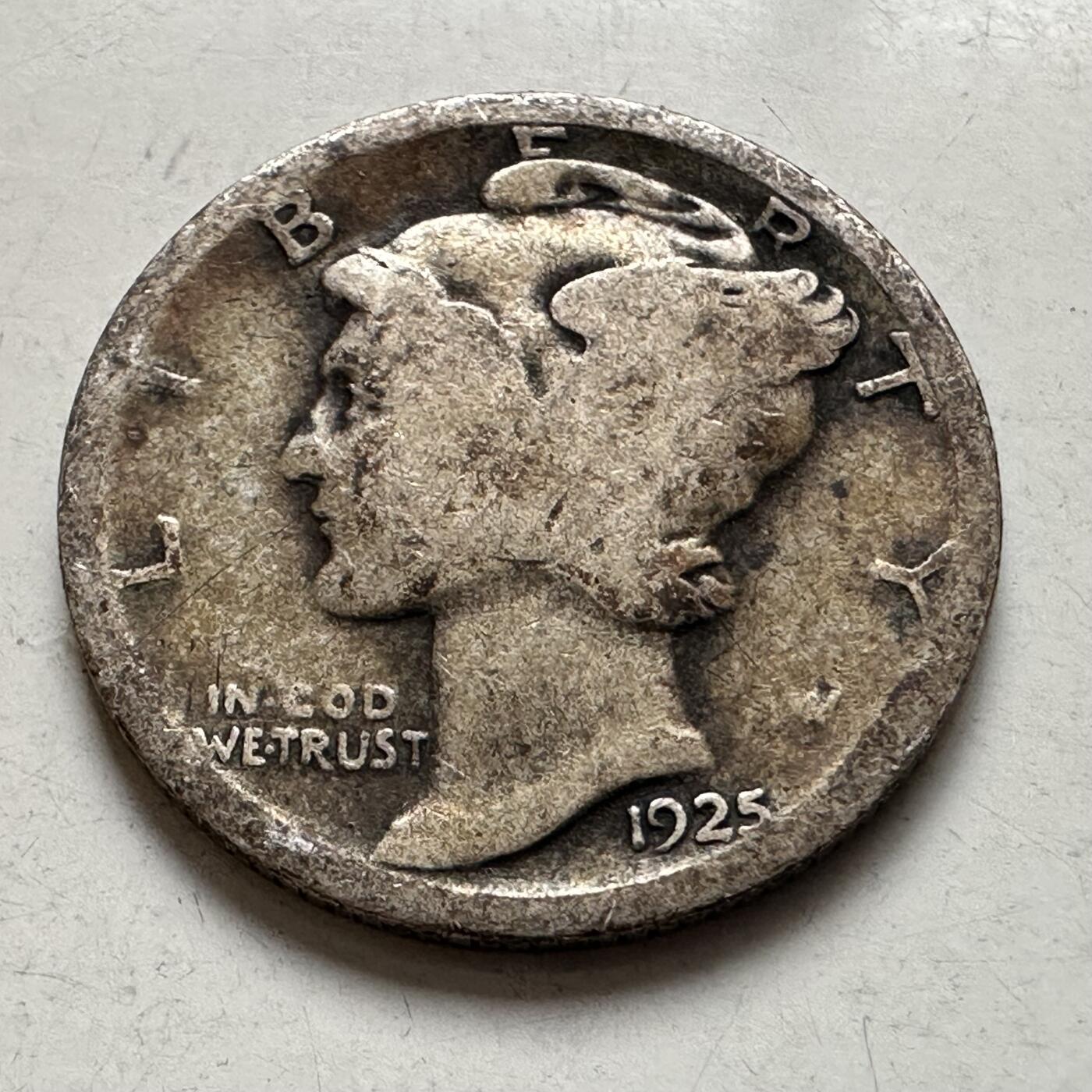 🌹外币初藏🌹🐯2026年第8场  每周二四六晚8️⃣点 接代拍 美国1925年10美分银币 2.5克90%银 