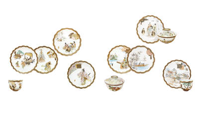 上海拍卖行2025年秋季古董珍玩拍卖会 - 1970年日本九谷名家作"十二月"精致套组