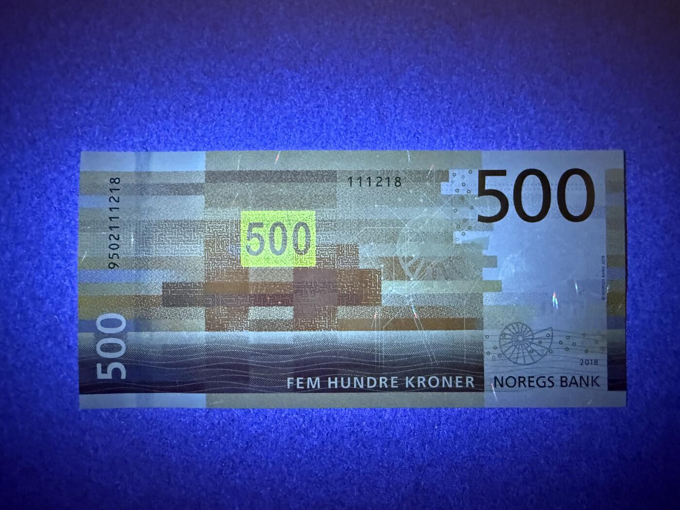 《艾美收藏》第229期-1.18周日外币荟萃 挪威500克朗 UNC 2018年海洋版 无347尾8