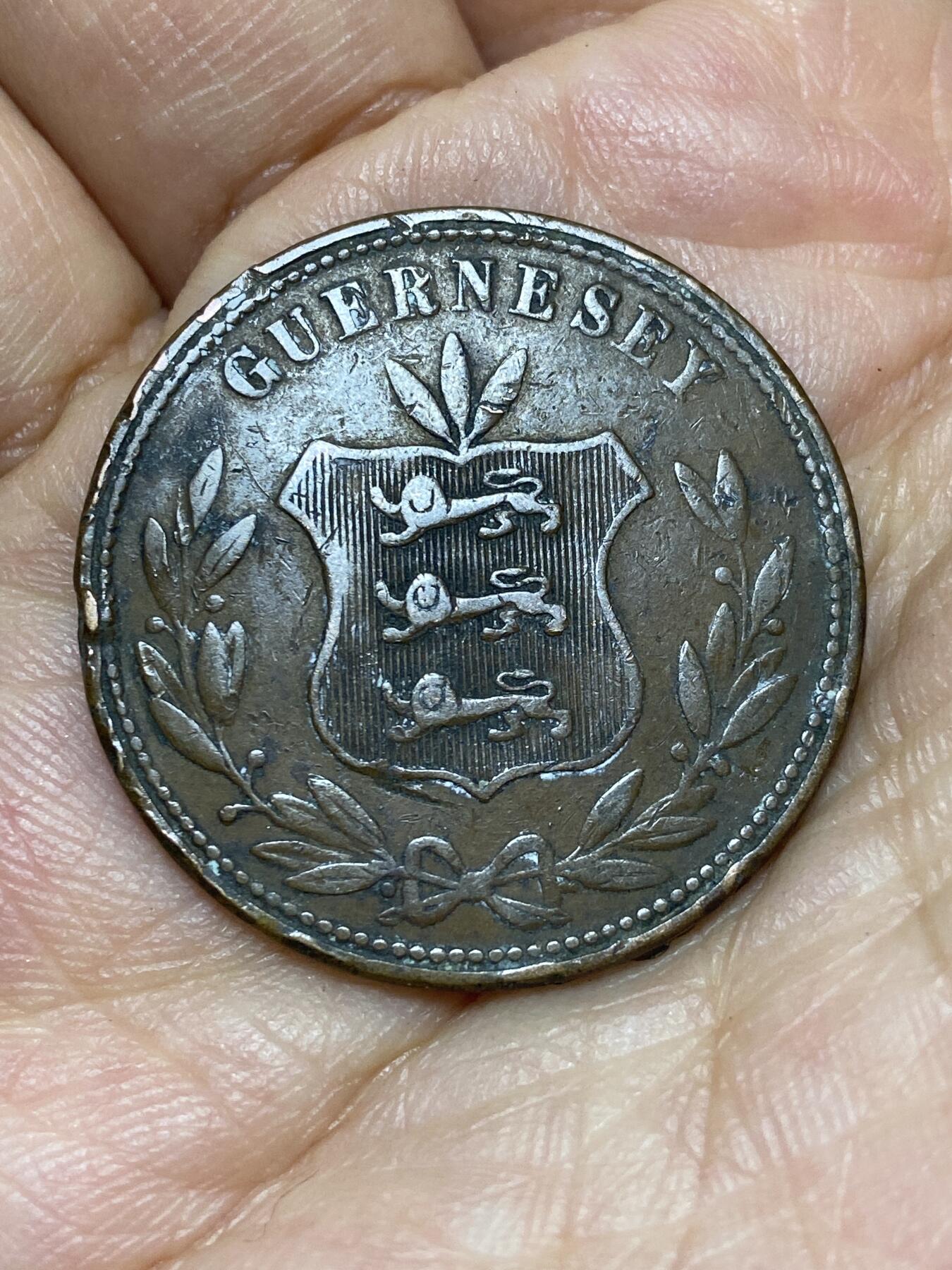 2026年第八场(总第一百七十七场）外国好品散币场(免佣金) 英属根西岛🇬🇬1864年8道布(维多利亚女王第二版，首发年)