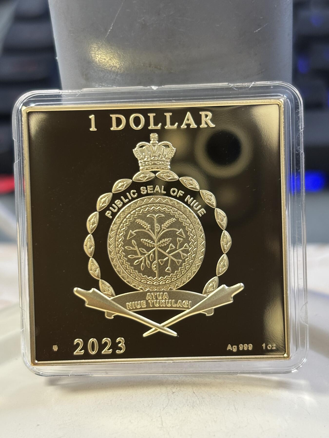 第188期拍卖 纽埃2023年世界名画系列梵高午睡1盎司镀金彩银币，999银镀金，1盎司，发行999枚