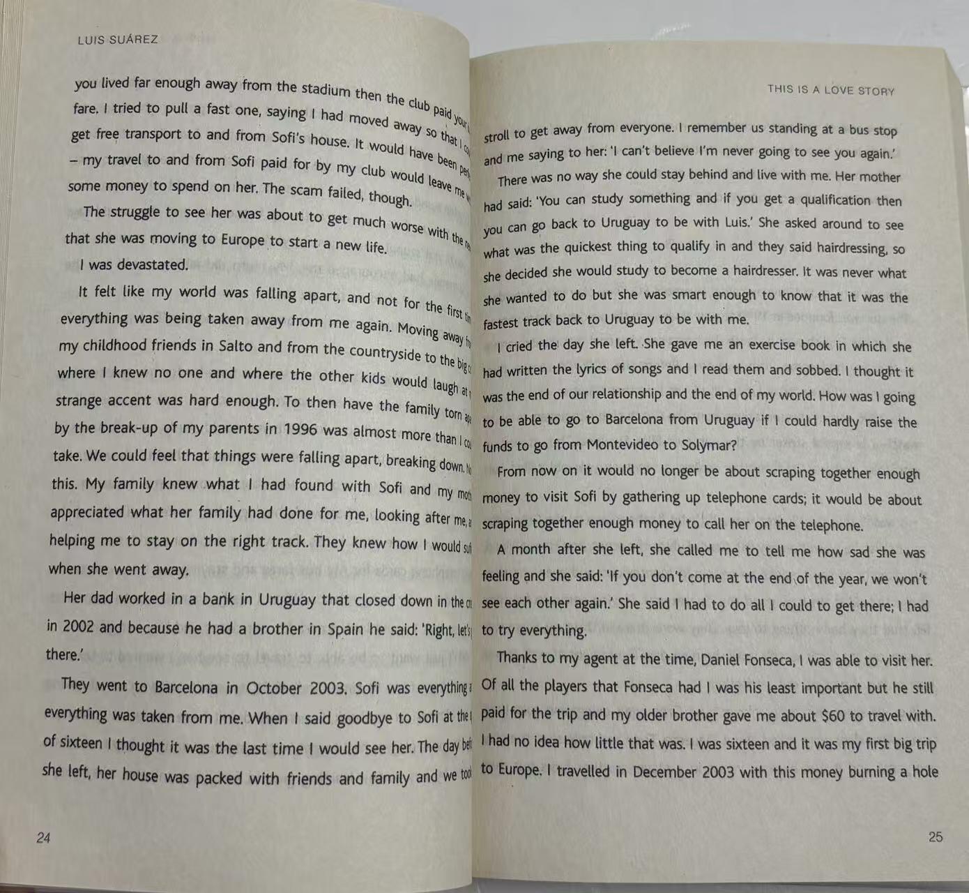 零元拍：龅牙苏 路易斯.苏亚雷斯亲笔签名自传《Crossing the line》