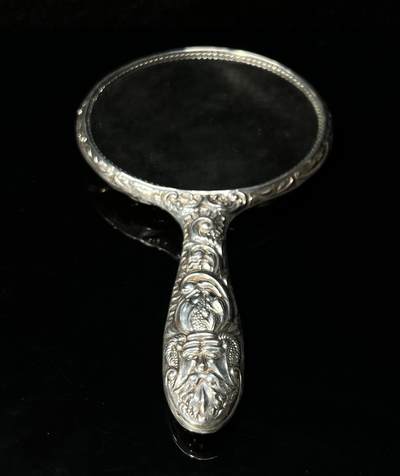 回流银器杂项 - 288克欧洲风格20世纪左右银手镜一件，点测局部表面含银量92%左右