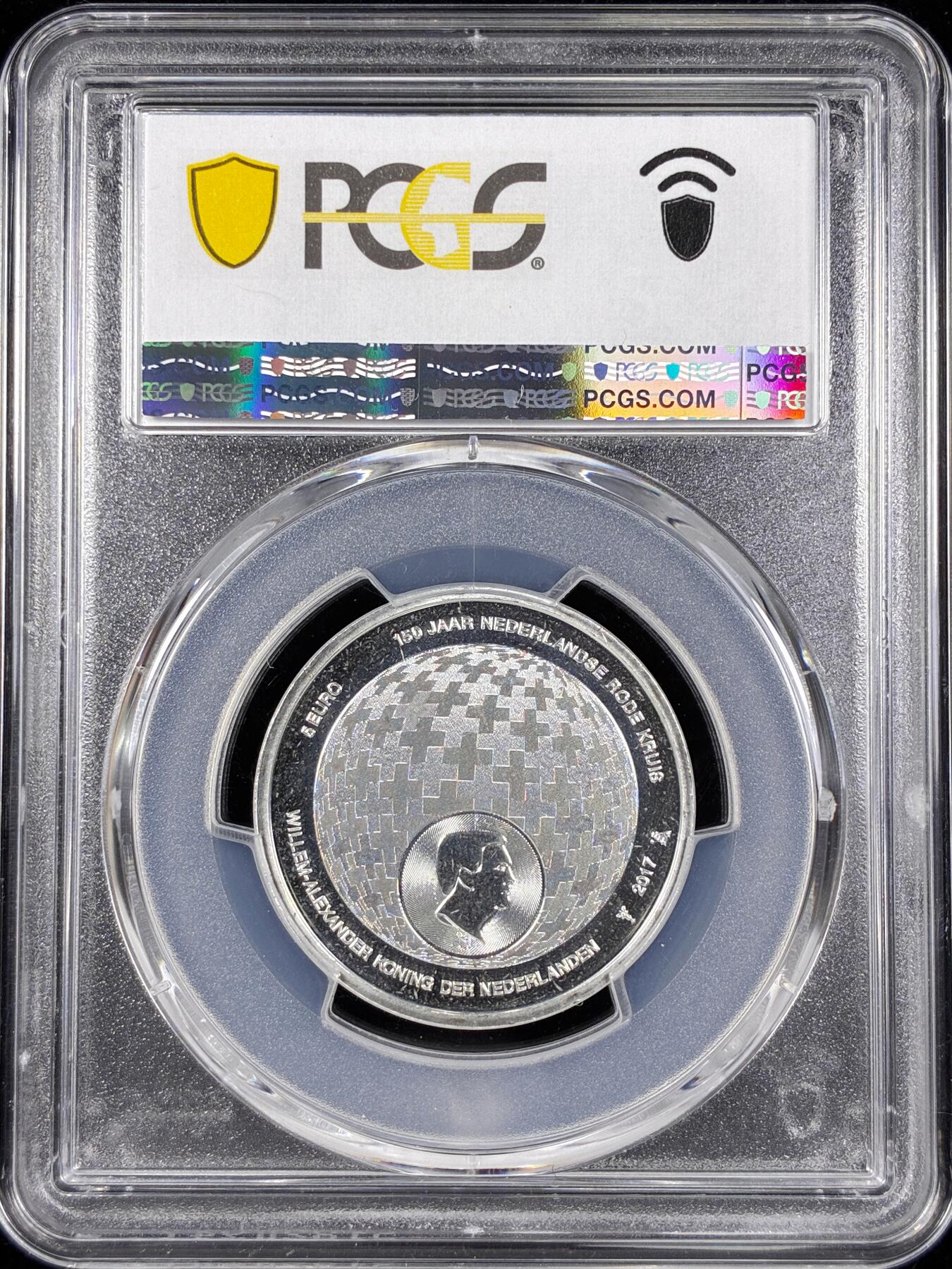 【雨安】【直播拍卖】【第0124期-评级币章】2026-01-17 周六 19:30 [评级欧元] Netherlands 欧元 荷兰 5欧元 2017年 红十字会  PCGS-MS67