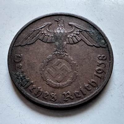 🌹外币初藏🌹🐯2026年第8场  每周二四六晚8️⃣点 接代拍 - 德国1938年2芬尼