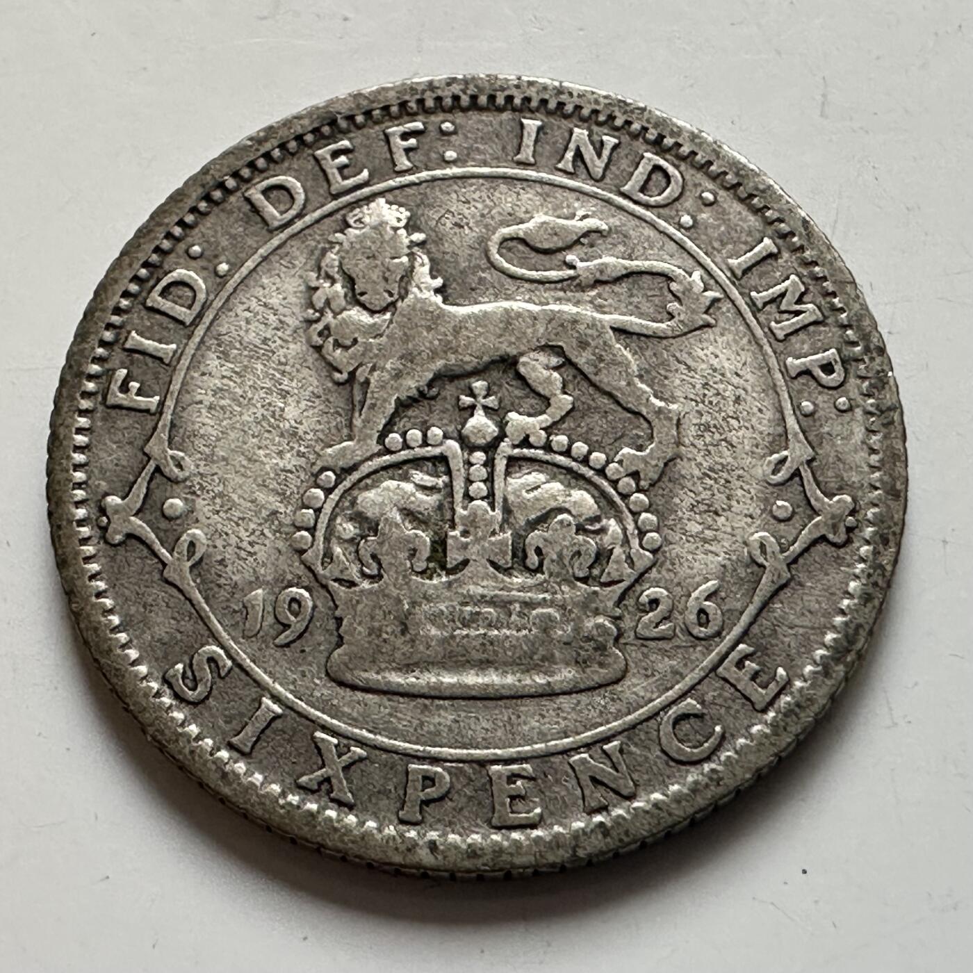 🌹外币初藏🌹🐯2026年第8场  每周二四六晚8️⃣点 接代拍 英国1926年6便士银币 2.8克50%银