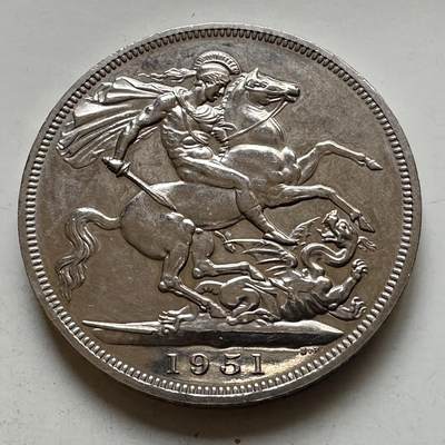 🌹外币初藏🌹🐯2026年第8场  每周二四六晚8️⃣点 接代拍 - 英国1951年5先令 PL马剑 克朗币