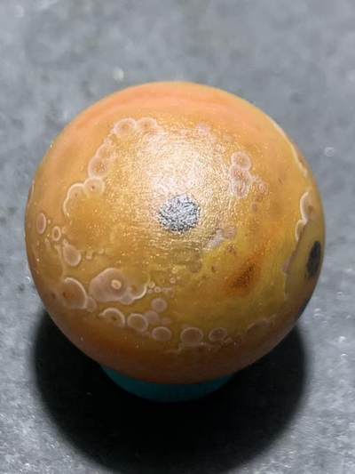 精美罕见亚光原皮天眼纹冻料战国红玛瑙圆珠一个， - 精美罕见亚光原皮天眼纹冻料战国红玛瑙圆珠一个，