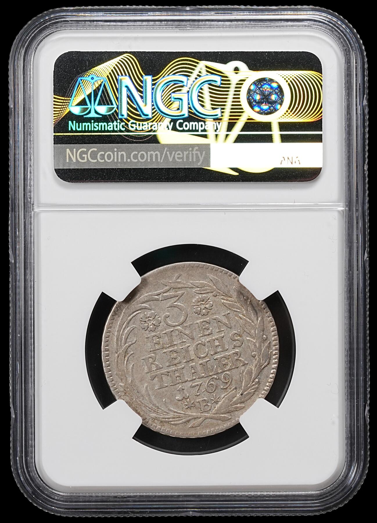 修遠堂世界钱币第101期 NGC AU50 1769年普鲁士1/3泰勒银币