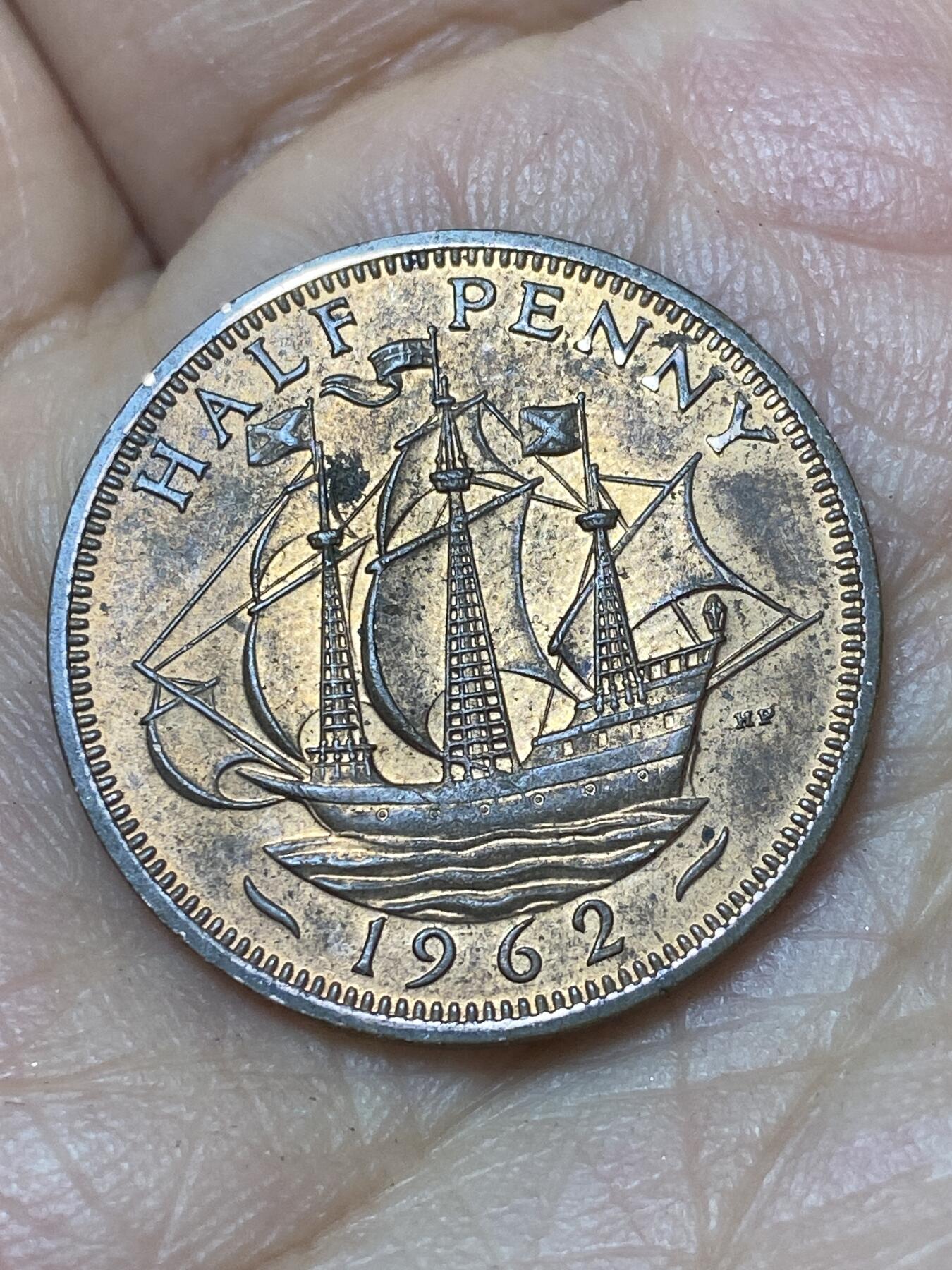 2026年第八场(总第一百七十七场）外国好品散币场(免佣金) 英国🇬🇧1962年半便士(伊丽莎白二世青年桂冠第二版)