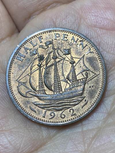 2026年第八场(总第一百七十七场）外国好品散币场(免佣金) - 英国🇬🇧1962年半便士(伊丽莎白二世青年桂冠第二版)