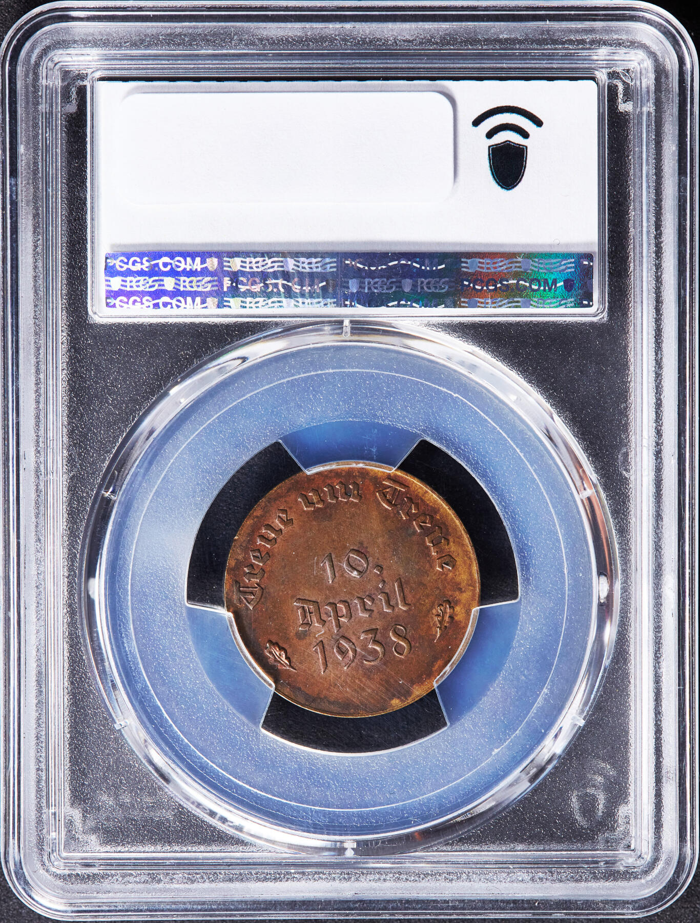 【俄甄集藏】“万象更新、马呈祥瑞”迎新春俄甄精品场-2026年(047)01-21 星期三 晚 19:30 全场包邮 德国第三帝国1938年总理头像纪念德奥合并总理归乡铜章，PCGS MS62，少见品种，季军