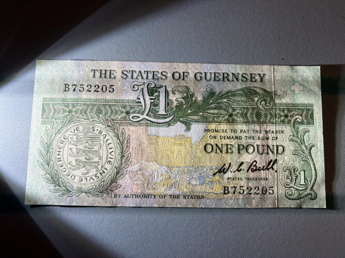 咖啡豆•收藏 2026年Jan_21th世界各国纸币拍卖 根西岛 1980-89年 1镑 全新UNC 外国纸币