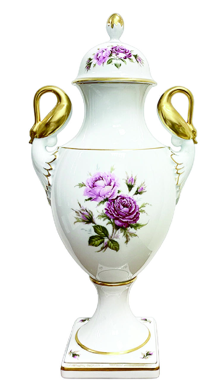 上海拍卖行2025年秋季古董珍玩拍卖会 德国KAISER(凯萨)手绘花卉中央赏瓶(H:43cm)