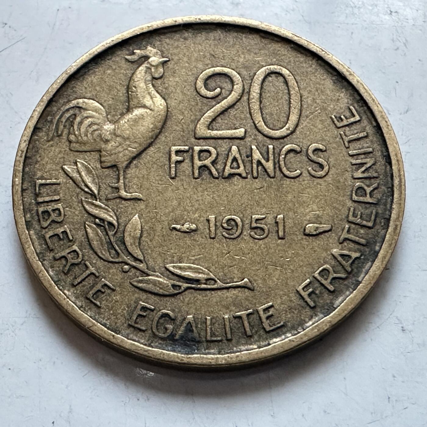 🌹外币初藏🌹🐯2026年第8场  每周二四六晚8️⃣点 接代拍 法国1951年20法郎