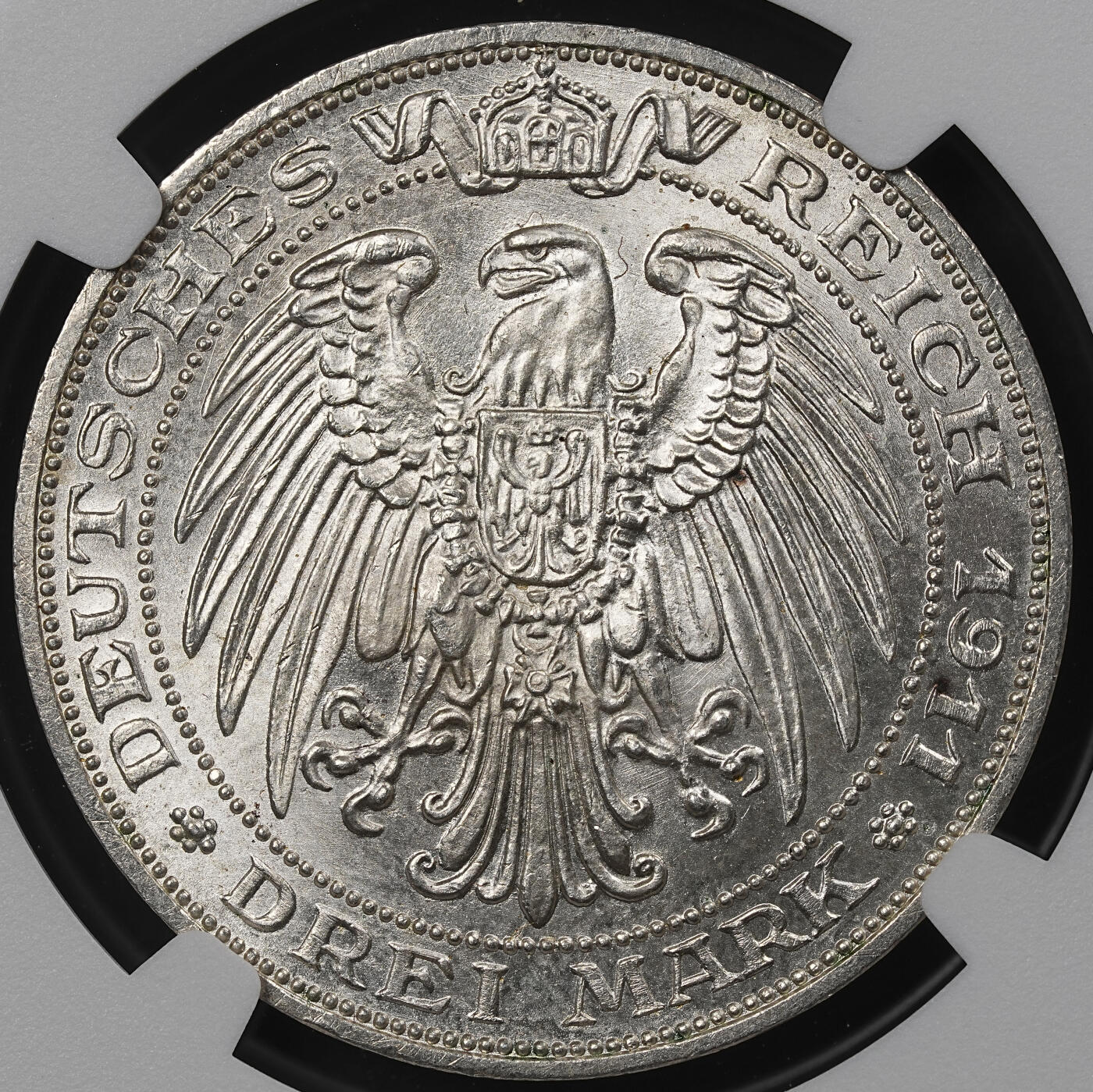 修遠堂世界钱币第101期 NGC MS64 1911年普鲁士-布雷斯劳大学百年纪念3马克银币