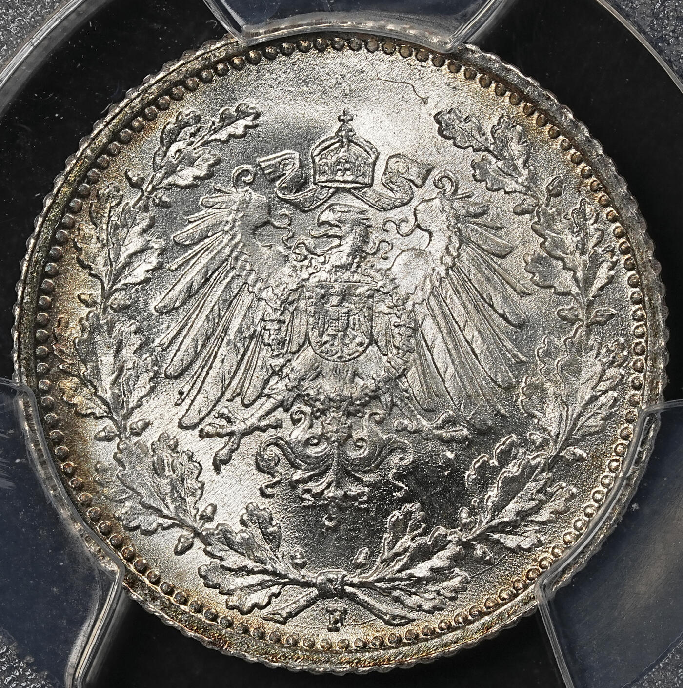 修遠堂世界钱币第101期 PCGS MS68 1915年德国1/2马克银币 68分老币天花板级别分数 更有环彩加成 收藏级佳品