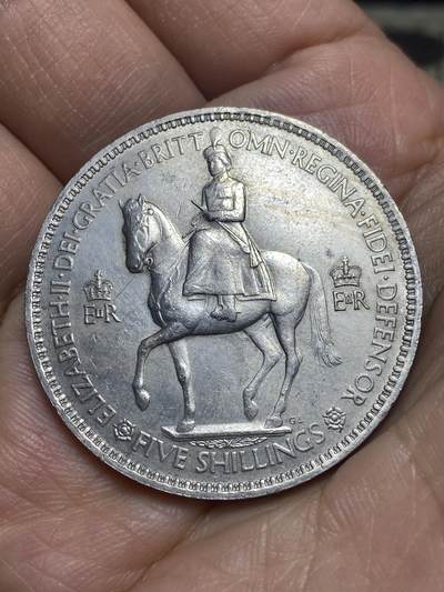 2026年第八场(总第一百七十七场）外国好品散币场(免佣金) - 英国🇬🇧1953年5先令克朗型大币(伊丽莎白二世加冕纪念币)