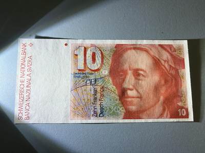 咖啡豆•收藏 2026年Jan_21th世界各国纸币拍卖 - 瑞士 1980年 10法郎 全新UNC 外国纸币